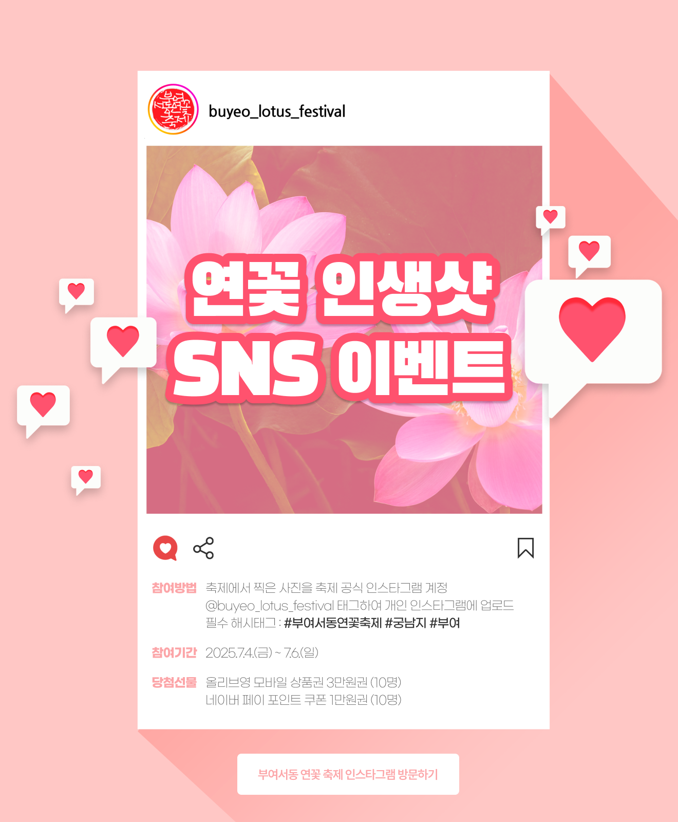 연꽃 인생샷 SNS 이벤트